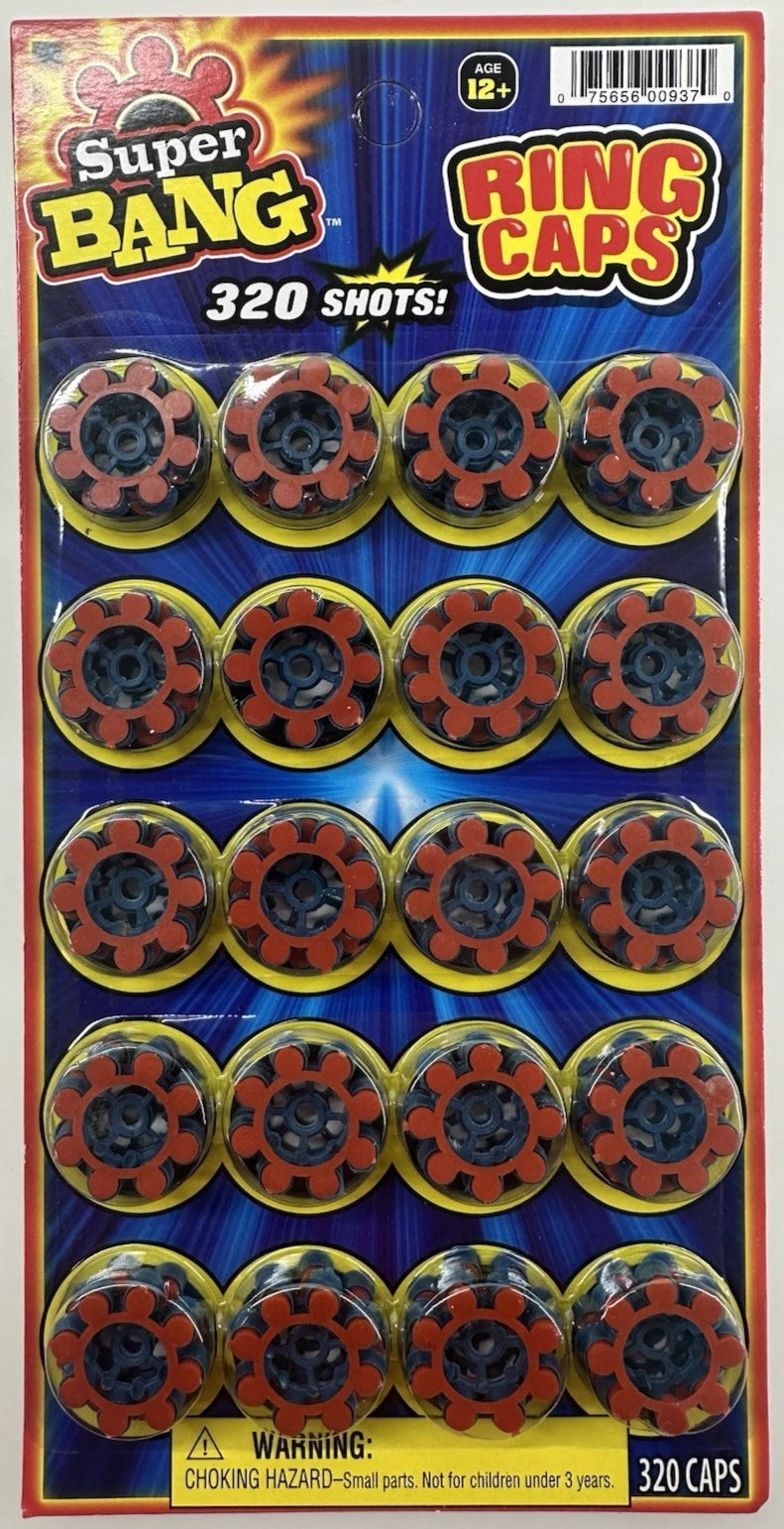 (ONE pack) 8 Shot SUPER BANG Plastic Ring Caps For Gonher Brand Guns - 320 Total Shots