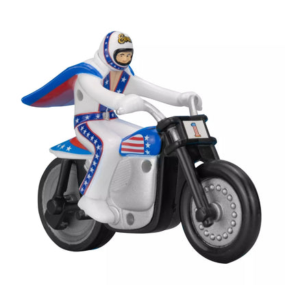 MINI Evel Knievel RIP-CORD ssp Racer Daredevil Stunt Cycle Toy Trail Bike w/Ramp