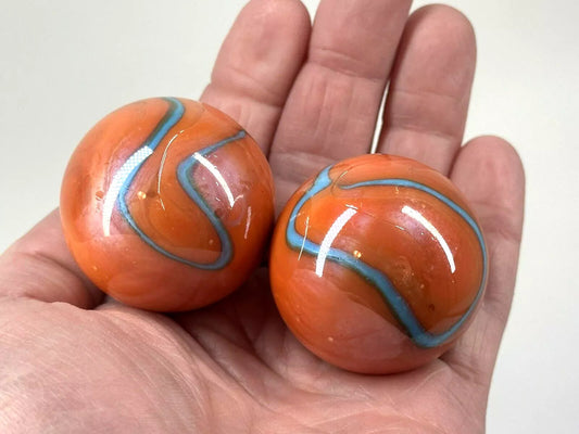 2 Mammoth 1 5/8" Valkyrie (Seahorse) Marbles Glass Massive 42mm Huge