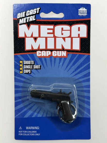 (lot of 6) MEGA MINI Cap Gun KeyChain Derringer,luger 9mm, 1911 Colt 45 Die-cast