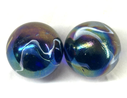 2 BOULDERS 35mm SNORKLE Glass Marbles