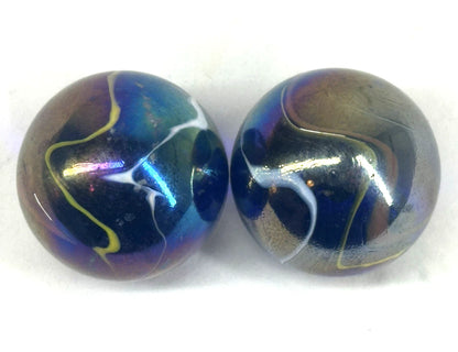 2 BOULDERS 35mm SNORKLE Glass Marbles