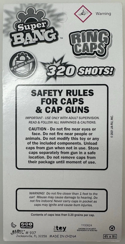 (ONE pack) 8 Shot SUPER BANG Plastic Ring Caps For Gonher Brand Guns - 320 Total Shots