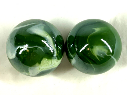 2-boulders-42mm-1-5-8-fungus-marbles-glass-ball-green-white-iridescent-large-swirl