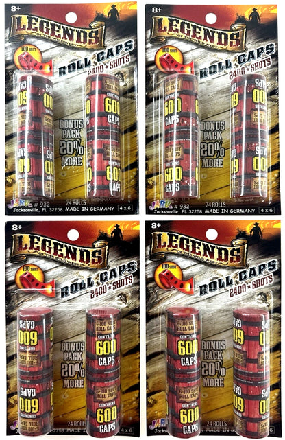 (4 Packs) LEGENDS Paper Roll Caps - 9600 Total Shots