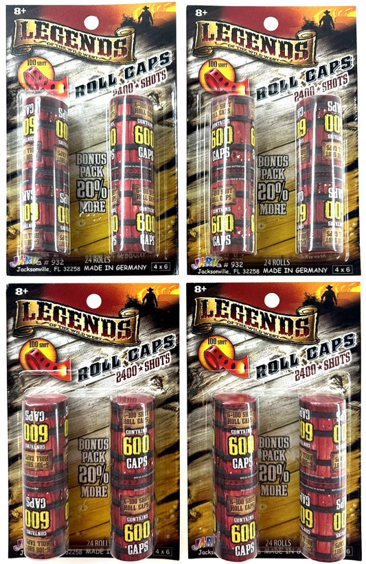 (4 Packs) LEGENDS Paper Roll Caps - 9600 Total Shots