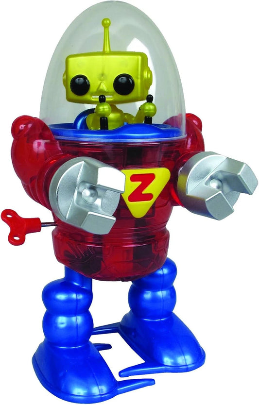 Z Classics Wind-Ups MERLIN Yellow Alein Walking Neutron Robot Plastic Toy 7.5"