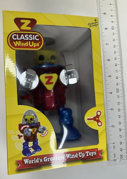 Z Classics Wind-Ups MERLIN Yellow Alein Walking Neutron Robot Plastic Toy 7.5"