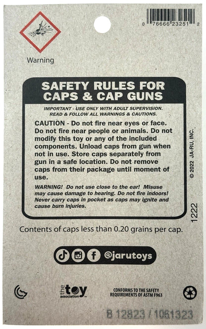 Pull-Off Single Shot Caps for PARRIS Brand Cap guns (100 per pack)