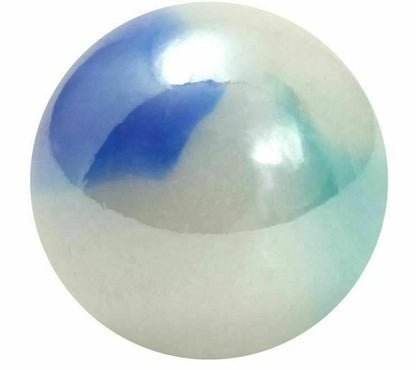 Toe Breaker 50mm (2")  TIGER SHARK White/Blue Swirl Glass Marble