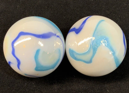 2 BOULDERS 35mm TIGER SHARK Glass Marbles