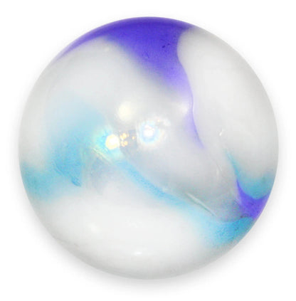 Toe Breaker 50mm (2")  TIGER SHARK White/Blue Swirl Glass Marble