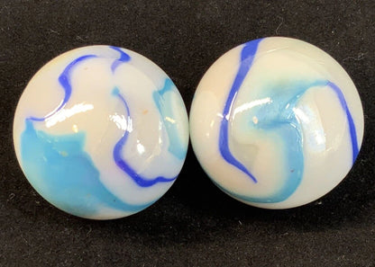 2 BOULDERS 35mm TIGER SHARK Glass Marbles