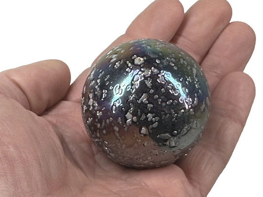Toe Breaker 50mm (2") SNOWBALL Glitter Confetti Glass Marble