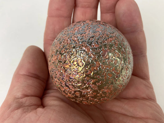 Toe Breaker 50mm (2")  PRINCESS Pink Glitter Confetti  Glass Marble