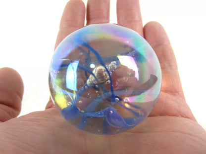 Toe Breaker 50mm (2") BLUE SPAGHETTI Glass Marble