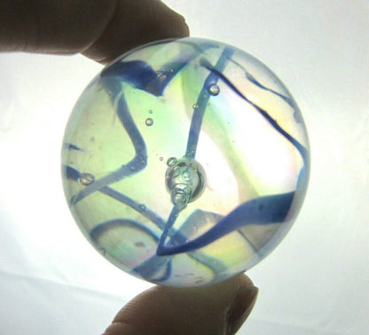 Toe Breaker 50mm (2") BLUE SPAGHETTI Glass Marble