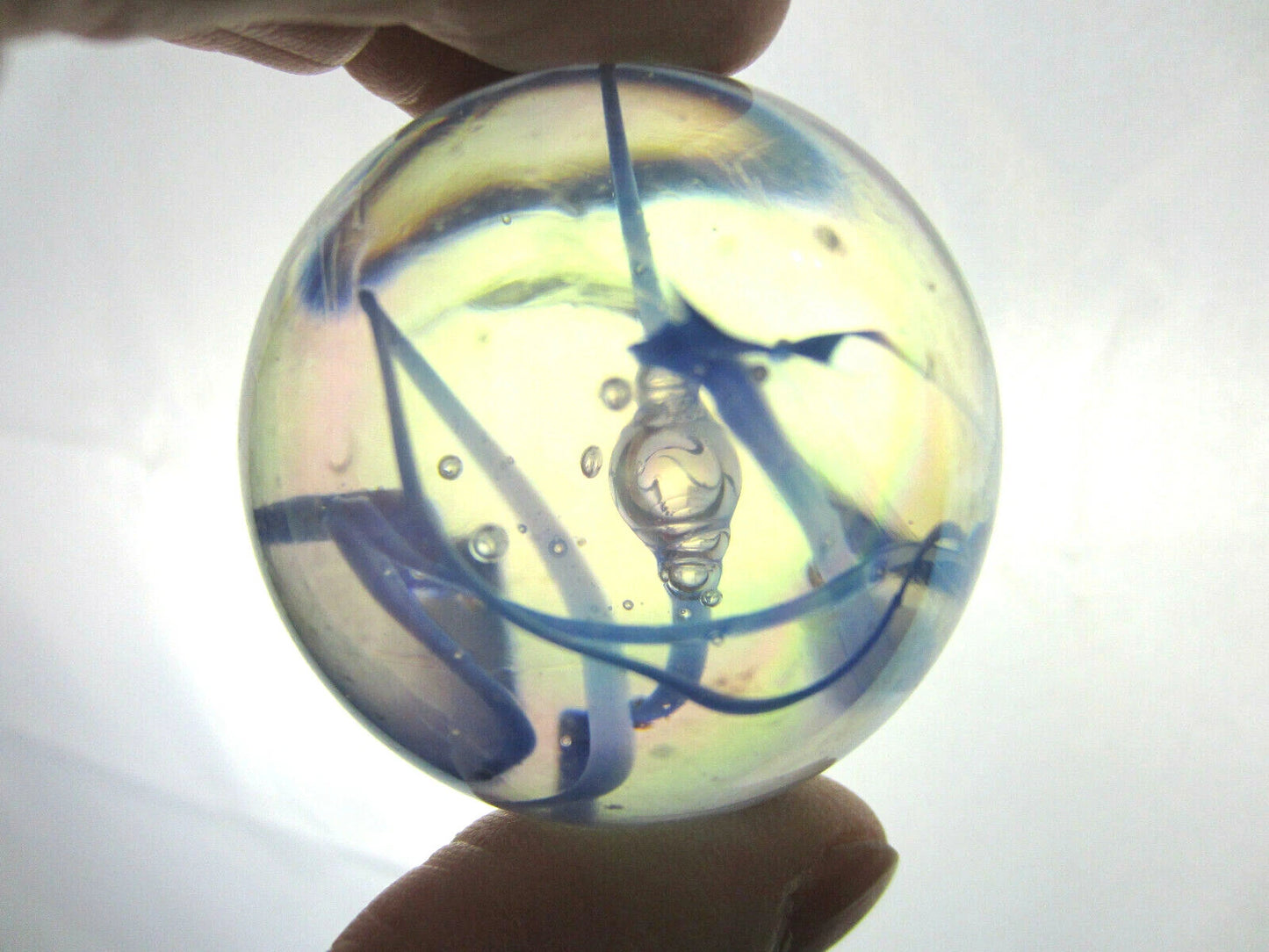 Toe Breaker 50mm (2") BLUE SPAGHETTI Glass Marble