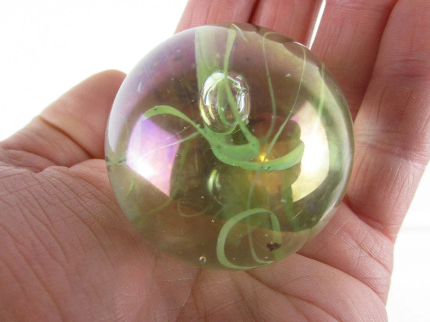 Toe Breaker 50mm (2") GREEN SPAGHETTI Glass Marble