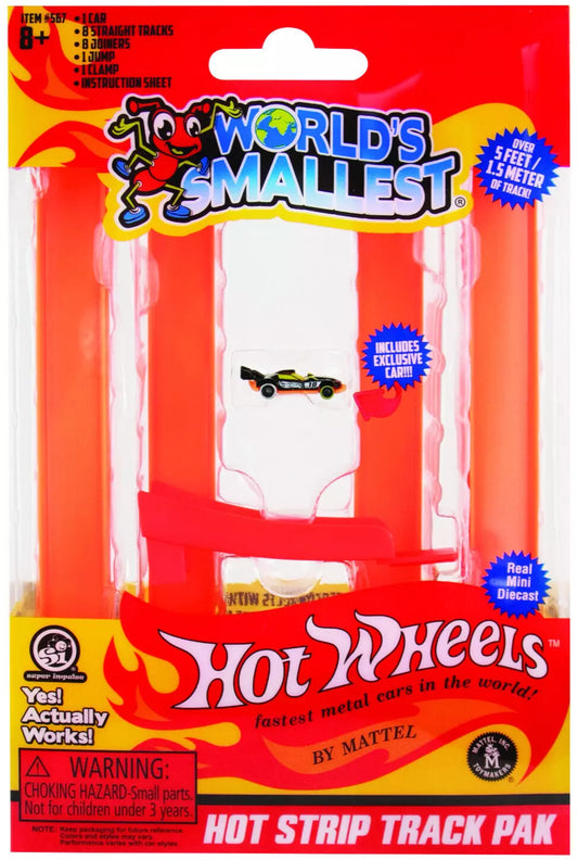 World's Smallest Hot Wheels HOT STRIP Track Pak Jump Ramp Race Car Set