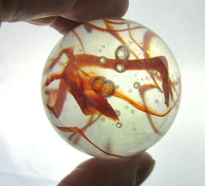 Toe Breaker 50mm (2") RED SPAGHETTI Glass Marble