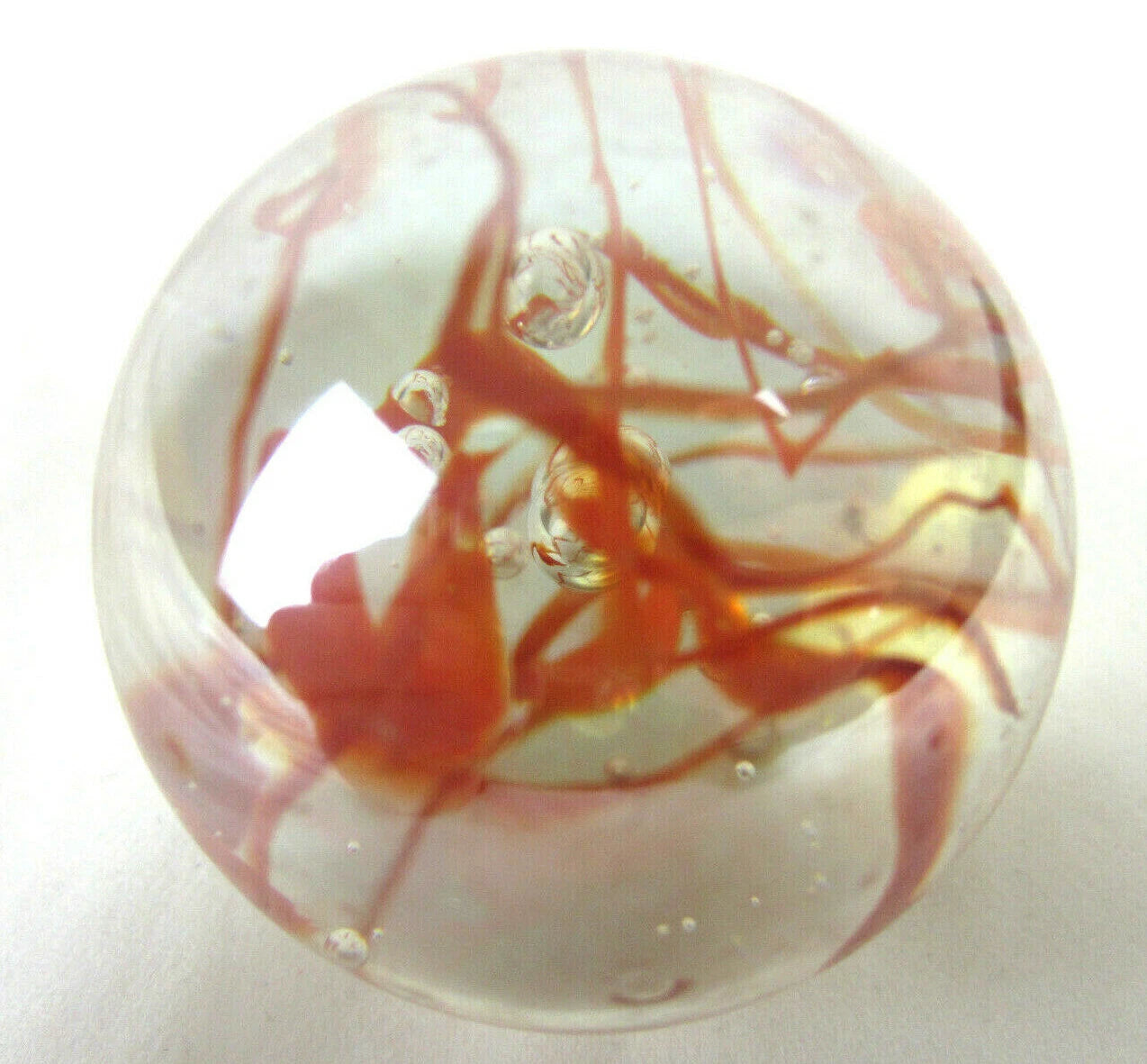 Toe Breaker 50mm (2") RED SPAGHETTI Glass Marble