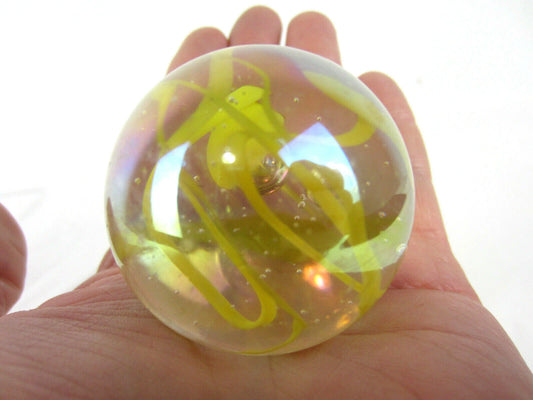 Toe Breaker 50mm (2") YELLOW SPAGHETTI Glass Marble