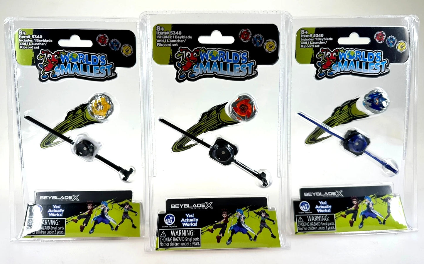 World's Smallest Set of 3 BEYBLADES Fighting Battling Spinning Top Toy
