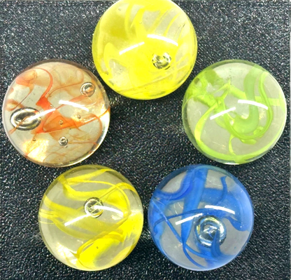 Spaghetti Red/Blue/Yellow random color mix Glass Marbles 25mm (1 inch) SHOOTER