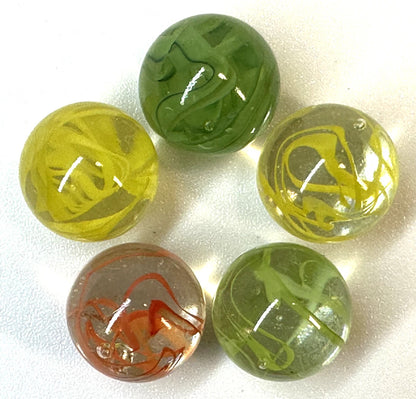 Spaghetti Red/Blue/Yellow random color mix Glass Marbles 25mm (1 inch) SHOOTER