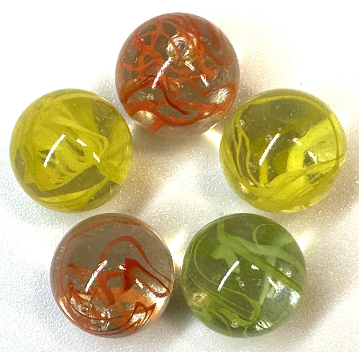 Spaghetti Red/Blue/Yellow random color mix Glass Marbles 25mm (1 inch) SHOOTER