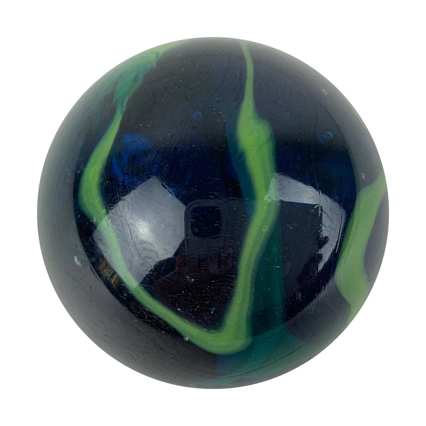 Toe Breaker 50mm (2") SEA TURTLE translucent cobalt blue green swirl Glass Marble