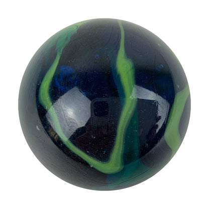 Toe Breaker 50mm (2") SEA TURTLE translucent cobalt blue green swirl Glass Marble