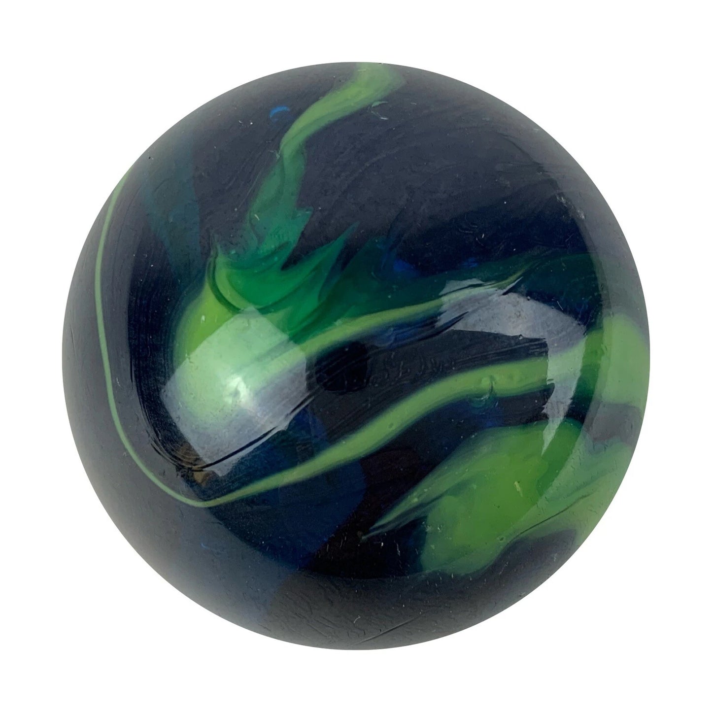 Toe Breaker 50mm (2") SEA TURTLE translucent cobalt blue green swirl Glass Marble
