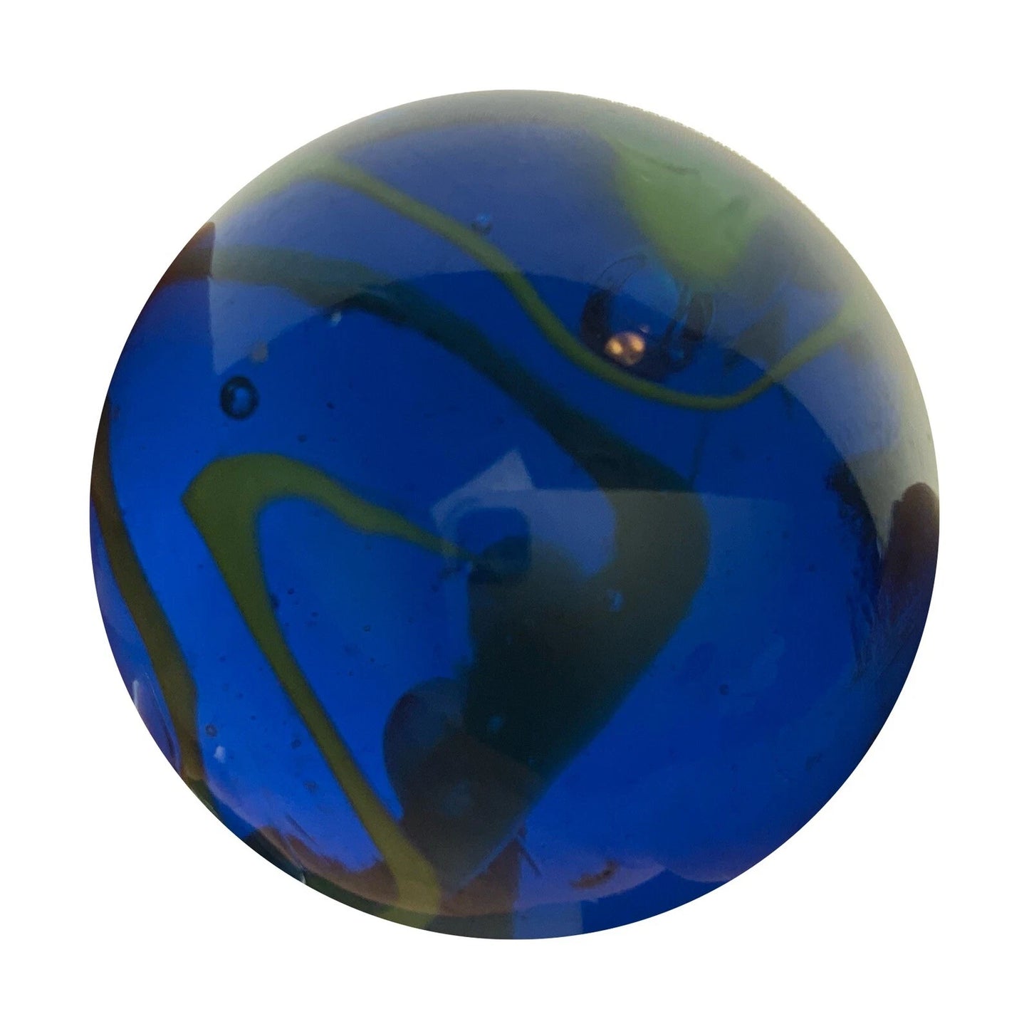 Toe Breaker 50mm (2") SEA TURTLE translucent cobalt blue green swirl Glass Marble