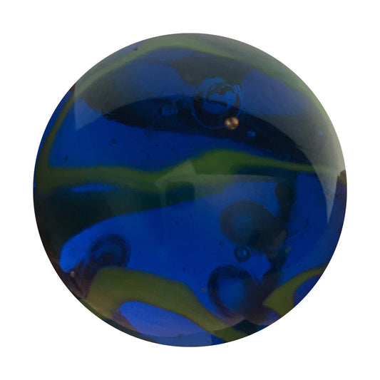 Toe Breaker 50mm (2") SEA TURTLE translucent cobalt blue green swirl Glass Marble