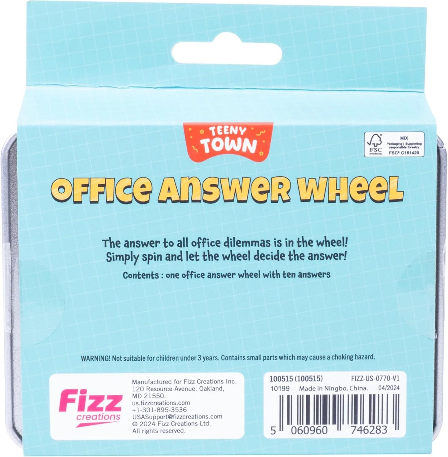 Teeny Town Smallest OFFICE ANSWER WHEEL Magic World Ball 8 Question Desk Toy