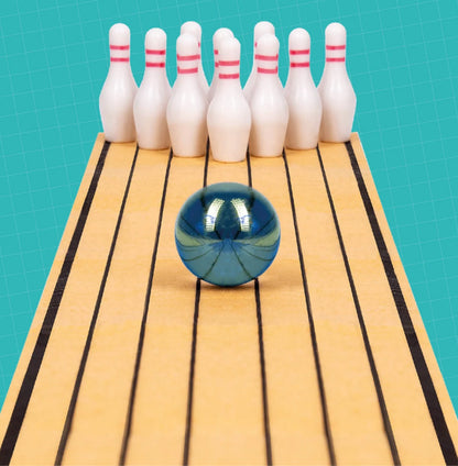 Teeny Town Smallest BOWLING Alley Ten Pin Game Desk World Toy