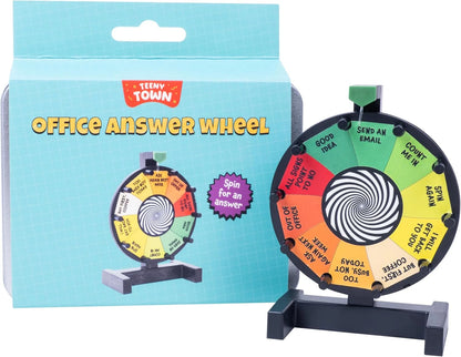 Teeny Town Smallest OFFICE ANSWER WHEEL Magic World Ball 8 Question Desk Toy