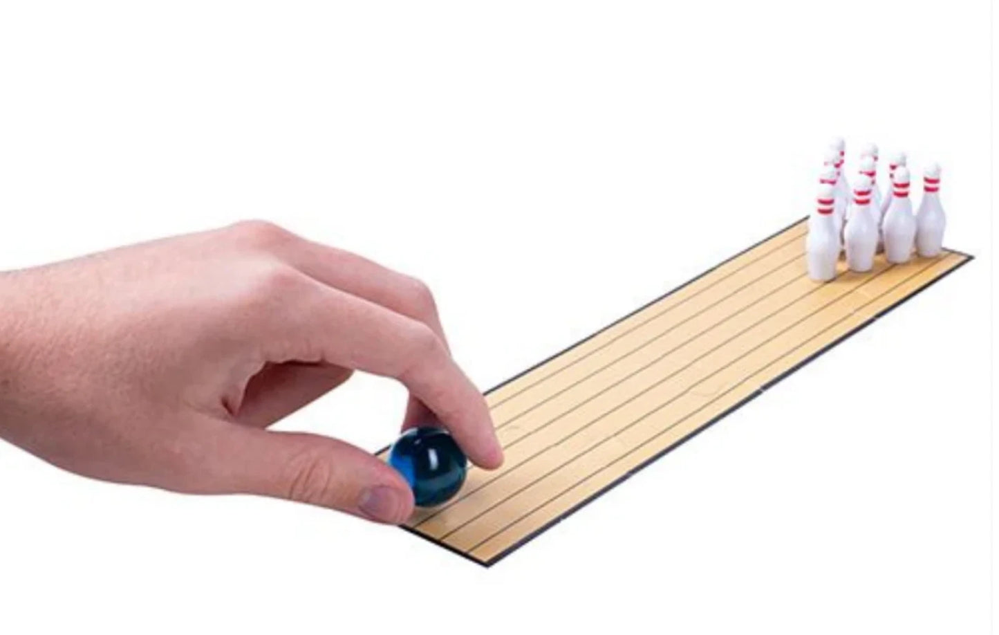 Teeny Town Smallest BOWLING Alley Ten Pin Game Desk World Toy