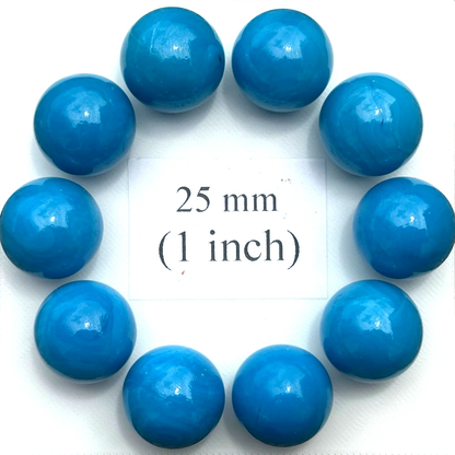 TURQUOISE BLUE Glass Marbles 25mm (1 inch) SHOOTER Taw Lot