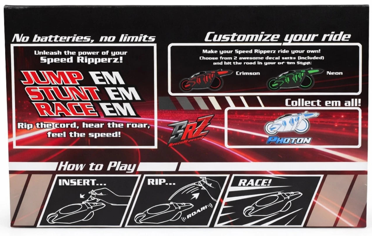 RIP CORD RACERS Speed Ripperz Zip ssp Motor Cycle Decals Sonic Sound Tron