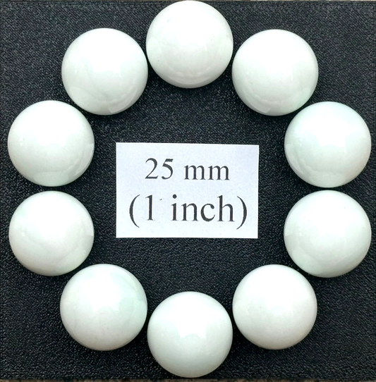 WHITE Glass Marbles 25mm (1 inch) SHOOTER Taw Lot