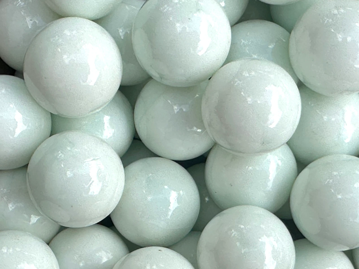 (Lot of 5) WHITE Glass Marbles 25mm (1 inch) SHOOTER Taw Lot