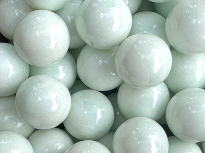(Lot of 5) WHITE Glass Marbles 25mm (1 inch) SHOOTER Taw Lot