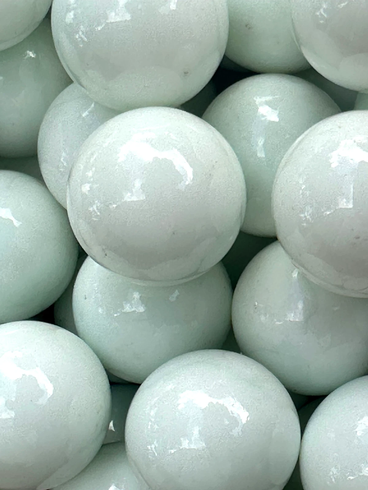 (Lot of 5) WHITE Glass Marbles 25mm (1 inch) SHOOTER Taw Lot
