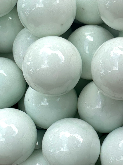 (Lot of 5) WHITE Glass Marbles 25mm (1 inch) SHOOTER Taw Lot