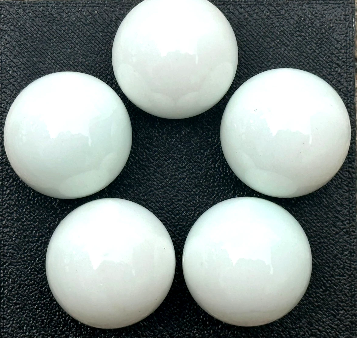 (Lot of 5) WHITE Glass Marbles 25mm (1 inch) SHOOTER Taw Lot