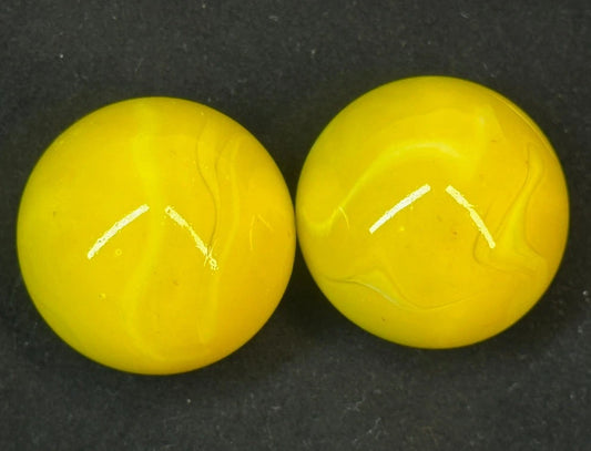 2 BOULDERS 35mm LEMON SORBET Glass Marbles