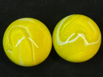 2 MAMMOTH 42mm LEMON SORBET Glass Marbles